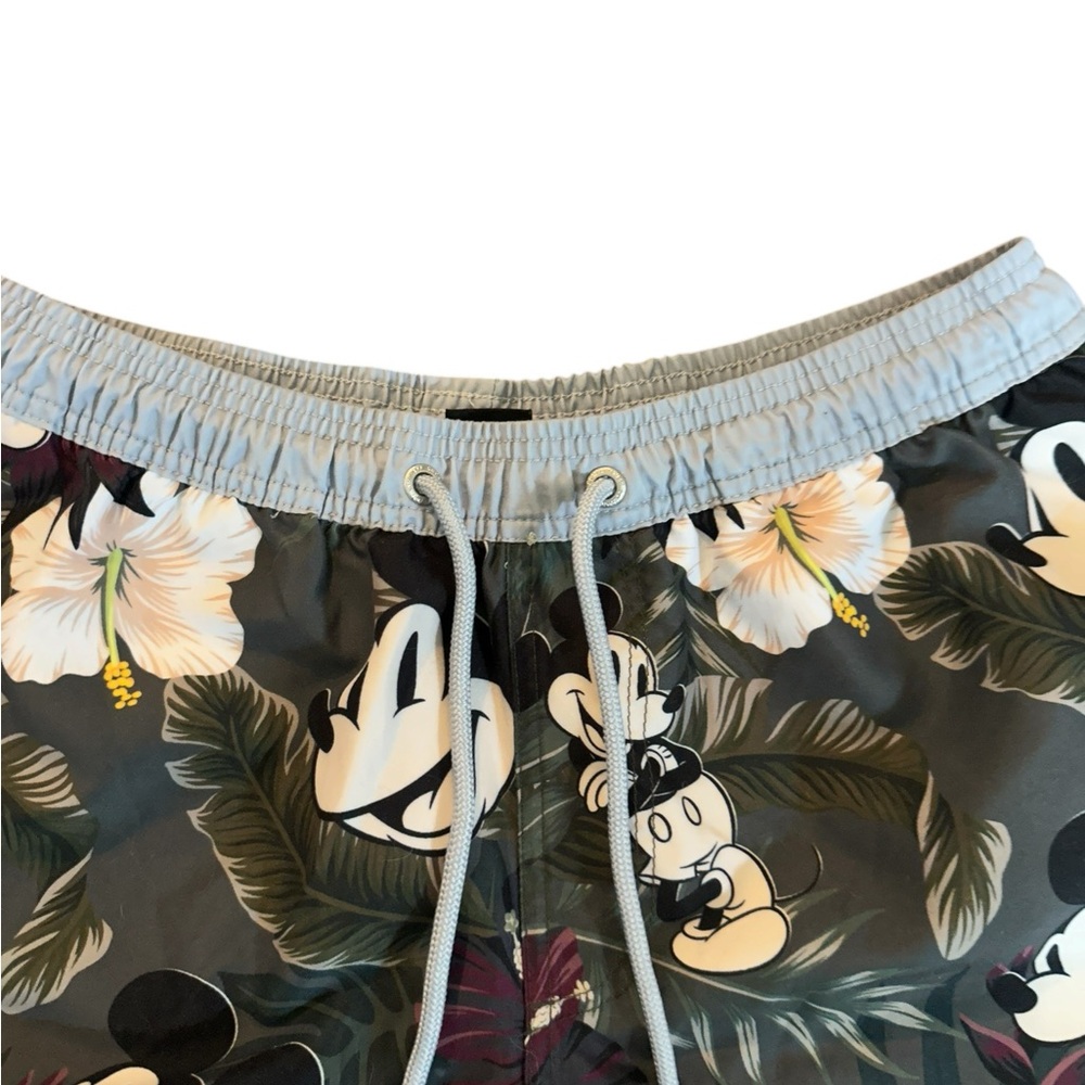 Neff Tropical Mickey Mouse Swim Trunks Mens Medium Printed 5" Inseam Shorts - Picture 4 of 6